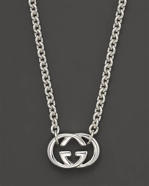 gucci silver britt logo necklace|gucci necklace 925 sterling silver.